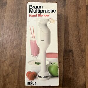 BRAUN Multipractic Hand Blender Electric MR30 White VTG 1990s TESTED WORKS w/Box
